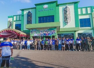 Olahraga Bersama Kodim 1009 Tala, Bangun Kebersamaan TNI, Insan Pers, dan Mahasiswa