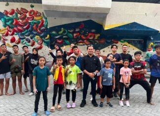 Pengurus FPTI Banjarmasin Gelar Latihan Perdana, Puluhan Anak Siap Jadi Atlet Panjat Dinding